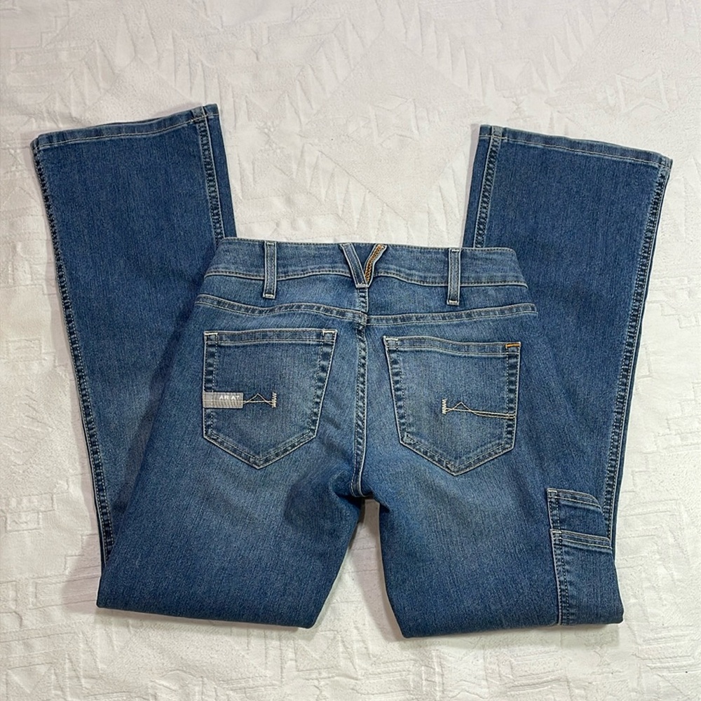 Women’s Ariat Rebar Mid Rise Raven DuraStretch Boot Cut Jean Sofia Size 26S